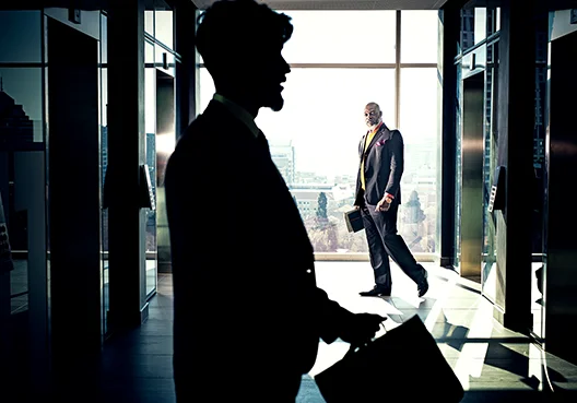 Businessman is seen walking