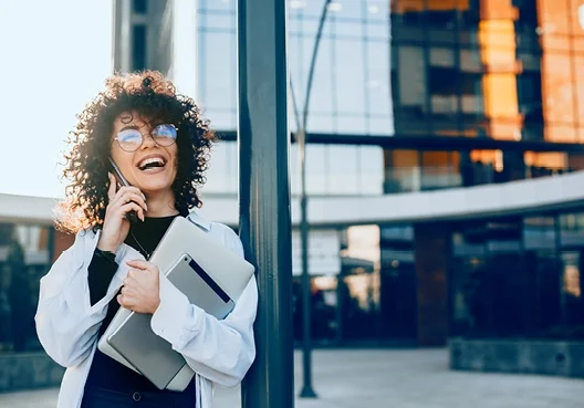 A young woman contacts an Old Mutual Financial Adviser to get started on her personal financial planning.