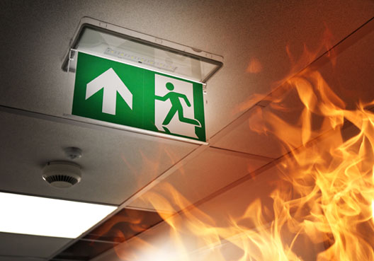 A building belonging to a business has a fire break out.