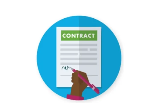 A graphic showing a person signing an antenuptial marriage contract.