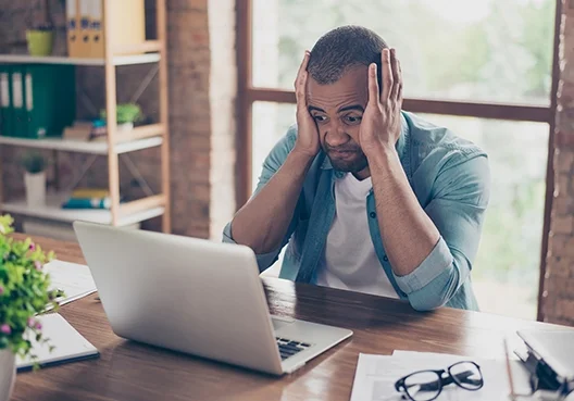 Man looking frustrated